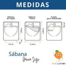 Juego de Sábanas Grabadas a Rayas, Tacto Algodón - Beis - Ver 7