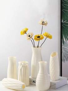 北歐風格插花瓶,塑料插花瓶創意極簡風插花瓶,適用於家居客廳、餐廳、臥室1只