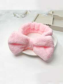 1 件組可愛蝴蝶結女髮帶,化妝、洗臉和淋浴用彈性髮帶