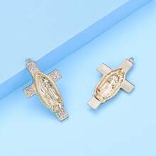 5pcs Alloy Large Cross Pendant For Jewelry Making, Light Gold - Gold - View 4