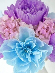 1入組關於卷彩色（用於裝飾的）縐紙緞帶流蘇紙兒童DIY手工製作摺紙婚禮生日派對聖誕節禮品墻面裝飾家庭裝飾 - 藍色 - 查看 5