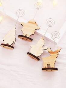 1pc New Creative Christmas Business Card Holder Message Holder Photo Holder - Black - View 3