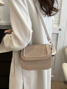 Plaid Pattern Mini Crossbody Bag For Women - Khaki - View 3