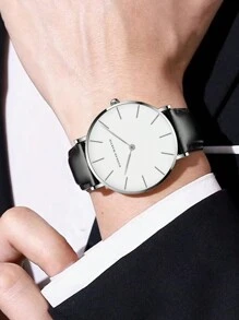 HANNAH MARTIN Men Round Pointer Quartz Watch,As A Father's Day Gift As A Gift For Students Returning To School