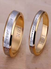 Anillo con diseño de letra de 6mm, adecuado para uso diario para mujeres - 0,24 pulgadas de ancho - Ver 1