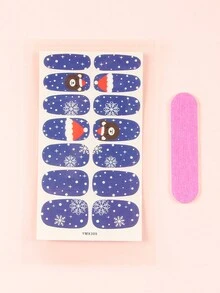 14pcs Nail Stickers & 1pc Nail Buffer Block - Multicolor - View 4