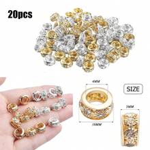 20pcs/Pack Large Hole Rhinestone Round Spacer Beads For DIY Bracelet, Necklace, Craft And Jewelry Making - Large Hole Drill Ring - View 1
