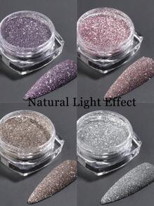 4 piezas de Brillo de diamante triturado reflectante en colores rosa, morado, dorado y plateado, para decoración de uñas en fiestas de música, punk y rock, suministros para salón de uñas y manualidades DIY