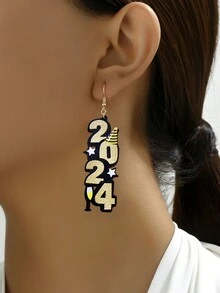 1雙新年2024主題吊墜耳環適合女士,理想聖誕萬聖節首飾類禮品耳環適用於新年前夕派對慶典 - 2024 - 查看 2