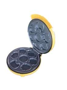 MÁQUINA PARA HACER MINI PANCAKES CON 7 FIGURAS DIFERENTES / FÁCIL DE USAR / ANTIADHERENTE - Amarillo - Ver 6