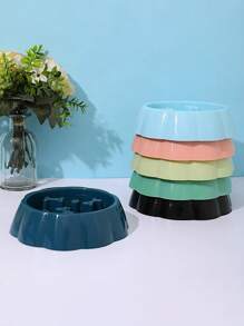 1入組粉色的碗適用於寵物小狗,防噎防傾斜餵養工具適用於小和中等的小狗