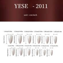 YESES 24 cái Dài Đơn giản Tiếng Pháp Màu hồng & Trắng Có thể tháo rời Móng giả - Hồng - Xem 4