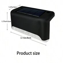 4入組戶外庭院、柵欄、樓梯太陽能階梯燈,可作為裝飾性景觀牆柵燈和夜燈