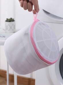 1 pieza Bolsa de lavandería plegable - Rojo y blanco - Ver 2