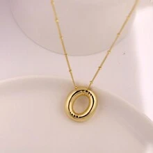 金色a-z氣球首字母吊墜項鍊,厚實個性化字母項鍊,適用於女性飾品 - 金黃色 - 查看 9