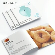 Non-Stick Automatic 7 Mini Donut Maker, Mini Electric Machine With Non-Stick Surface To Make Desserts, 7 Donut Baking Machine, Compact With Recipe Book Included. - Red - View 5