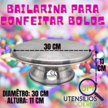Rotating Ballerina No. 30 Cake Decorating + Set Of 3 Piece Molds 10, 15 And 20 Cm 10 Cm Height Aluminum - 銀色 - 查看 5