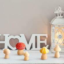 微型木製蘑菇造型多肉植物微景觀苔蘚裝飾可愛小型模型盆栽情景設計道具 - 黃色 - 查看 9