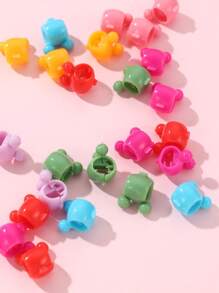 100入組女性髮飾可愛小熊造型髮夾,隨機顏色,日常使用