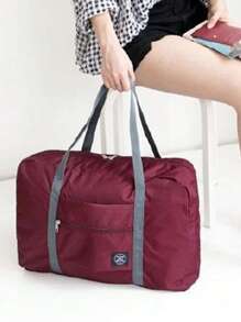 可折叠大容量旅行收纳包，男女通用衣物收纳袋，行李袋，防水旅行包，假日随身行李，周末旅行包，过夜包，返校背包，旅行必备，沙滩夏季度假旅行收纳包，行李健身包，旅行旅行袋，行李包，大学背包，行李包，周末旅行包，医院包，冬季上学背包，学习用品 - 酒紅色 - 查看 8