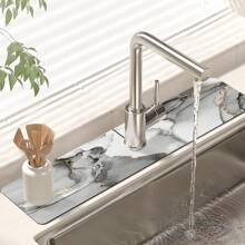 1pc Vintage Coffee Printed Moistureproof Absorbent Coaster, Rubber Water Absorbent Dishwashing Mat, Perfect Accessory For Kitchen Counter And Coffee Bar!