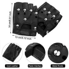 7 件装 男士 80 年代迪斯科朋克假发复古摇滚配饰舞蹈服装重金属太阳镜派对项链头带 - 橘色 - 查看 10