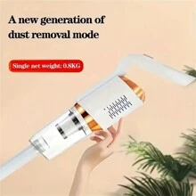 1pc Wireless Handheld Vacuum Cleaner With Long Handle For Home Cleaning, High Suction Power, Suitable For Car Use - White - View 2