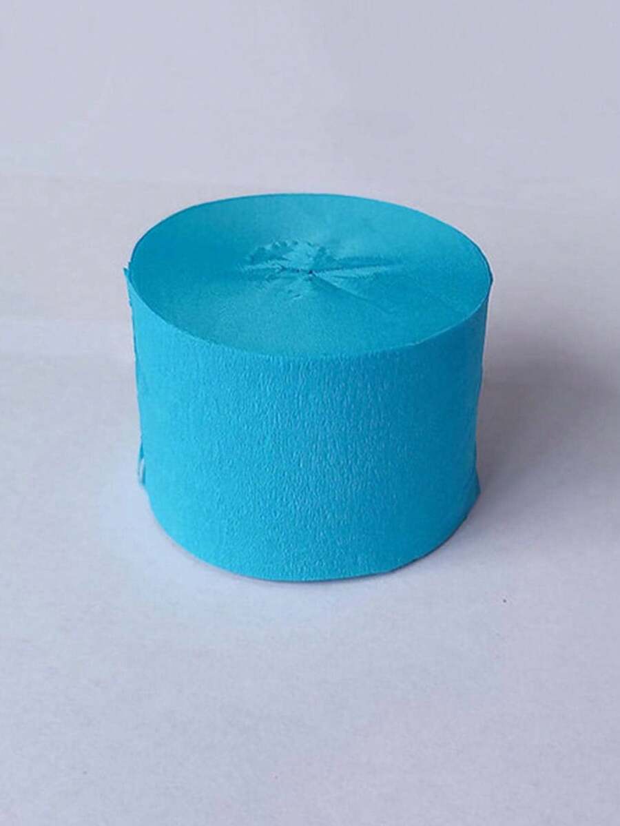 1入組關於卷彩色（用於裝飾的）縐紙緞帶流蘇紙兒童DIY手工製作摺紙婚禮生日派對聖誕節禮品墻面裝飾家庭裝飾 - 藍色 - 查看 1