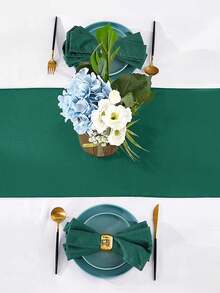 1條28*275cm純色緞面桌布,適用於婚禮儀式和交換禮物等場合,浪漫優雅的餐廳裝飾適用於節日、生日和特殊場合