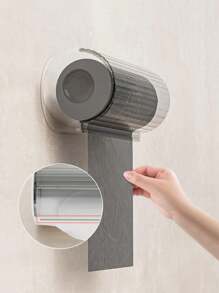 WORTHBUY 1pc Plastic Wall-mounted Garbage Bag Storage Rack, Wall-mounted Punch-free Storage Rack With Large Capacity For Garbage Bag Storage Suitable For Home Kitchens - Light Grey - View 5