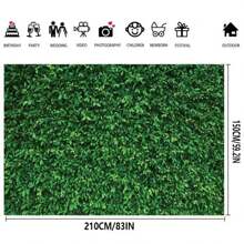 2.1*1.5米绿叶生日派对装饰背景横幅摄影背景乙烯基可重复使用背景布，圣诞节 - 軍綠色 - 查看 9