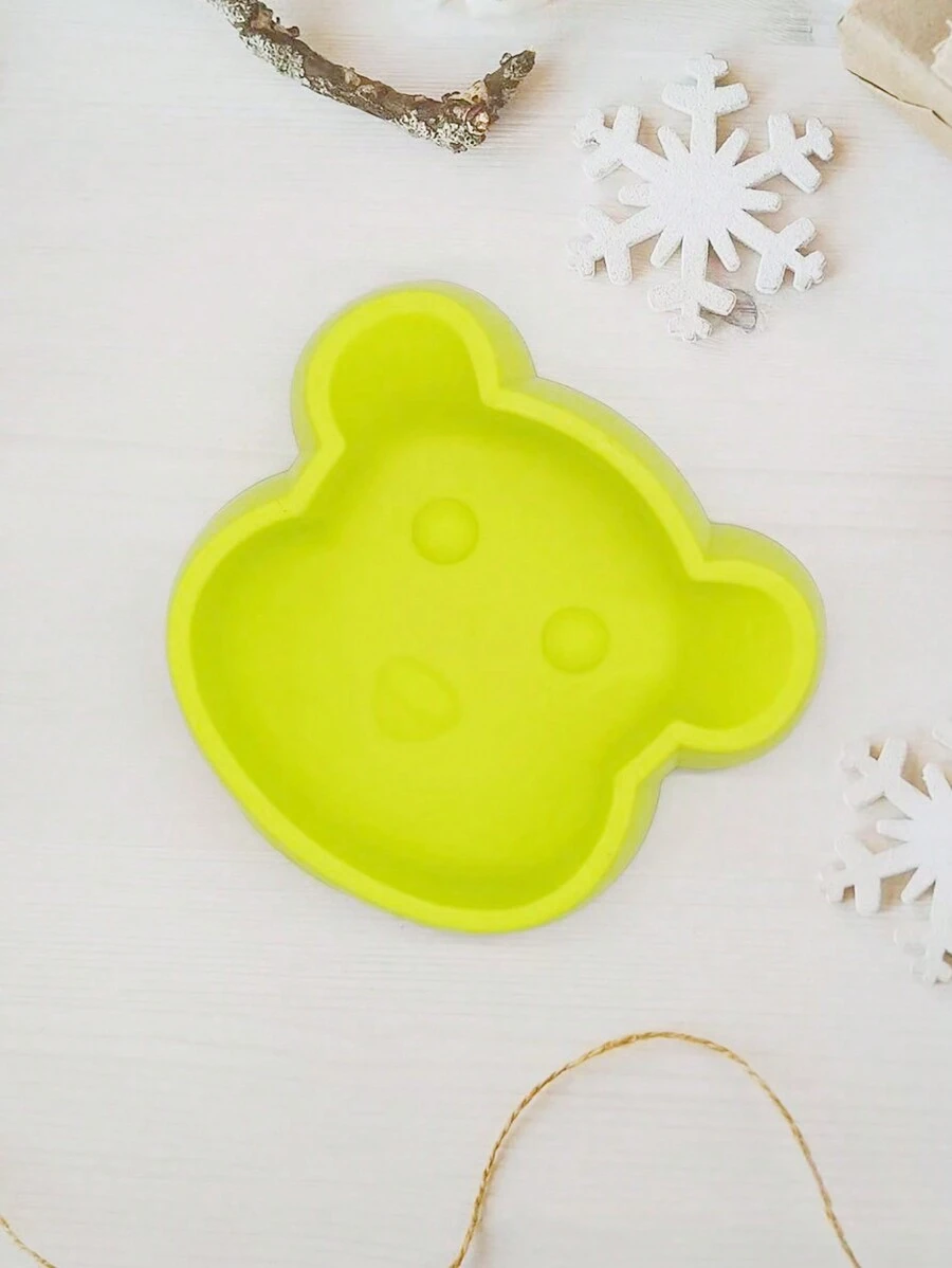 1入組批發糖果色卡通小熊塑膠寵物食盆適用於小狗和貓