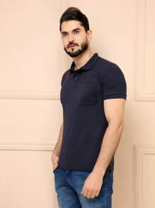 Men Polo Shirts - Màu xanh hải quân - Xem 3
