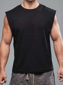 Casual Gym T-Shirt In 30-Thread Cotton Knit - Negro - Ver 3