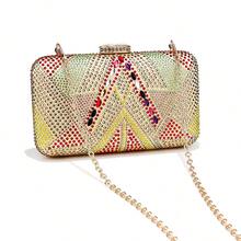 Women's Diamond Decor Evening Clutch - Gold - View 5