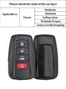 Fashionable Pink Rhinestone Bear Keychain + Anti-fall Pink Car Key Case + Key Fob Cover For 22 Toyota Models, Including Highlander, Rav4, Corolla, Camry, Etc. - Pink - View 8