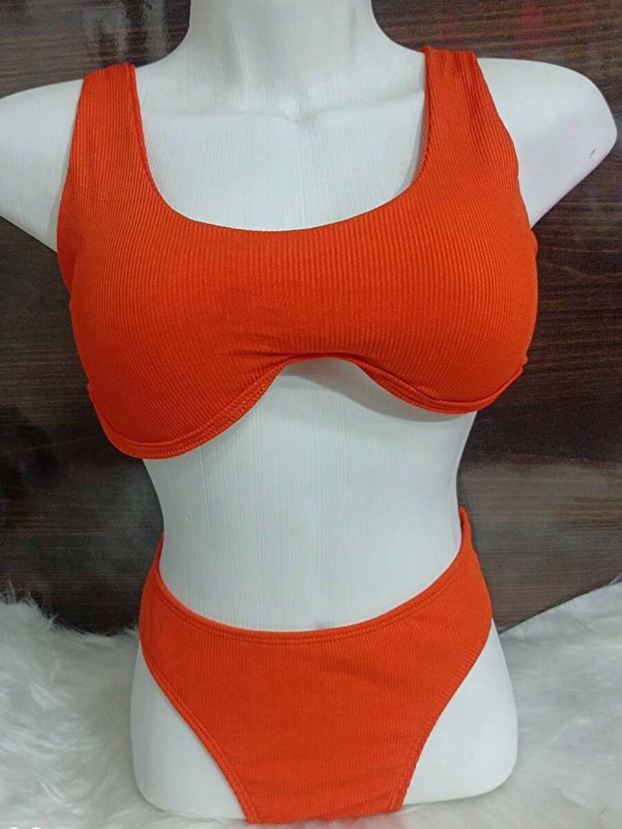 Women Two-piece Outfits - 橘色 - 查看 1