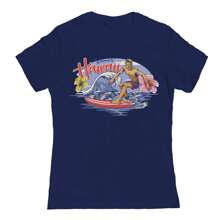 Nearly There Welcome To Hawaii Graphic Ladies Cotton Short-Sleeve T-Shirt - 藏蓝色 - 查看 1