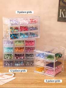 1 Miếng Trong suốt Ngăn kéo Phong cách Bàn làm việc Tổ chức đồ trang sức Hộp , Với Đối với Hạt , Pha lê thủy tinh Hạt , Thủ công DIY Chất liệu - Trong sáng - Xem 3