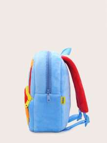 Kids Colourblock Cartoon Graphic Backpack - Baby Blue - View 6