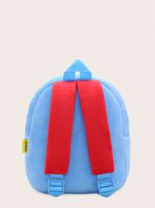 Kids Colourblock Cartoon Graphic Backpack - Baby Blue - View 7