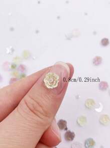 50 miếng dán móng tay 3D hình hoa hồng vàng và bạch kim mini màu ngẫu nhiên bằng nhựa cho sổ lưu niệm tự làm, trang trí ốp điện thoại, phụ kiện khuyên tai thời trang, đồ thủ công Halloween - Nhiều màu - Xem 3