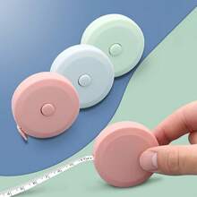 1pc Tape Measure Measuring Tape For Body Craft Weight Loss Measurements Retractable 60-Inch 1.5 Meter, Small Push Button Dual Sided Tape Measure Body Measuring - Pink - View 2