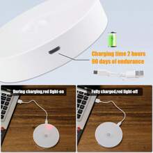 1 Pieza Luz Nocturna Con Sensor De Movimiento Para Interiores, Luz De Armario Led Recargable, Luz De Disco Con Cinta Magnética Y Adhesiva, Para Armario, Contador, Pasillo, Escalera (blanco)