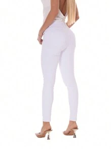 JEANS SKINNY STRETCH MEZCLILLA BLANCO - Blanco - Ver 4