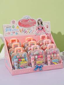 1pc New Princess Girls' Luggage Box, Diy Hair Clip Accessory Box, Handmade Pretend Play Gift Box, Hair Clip & Miscellany Storage Box - Multicolor - View 1