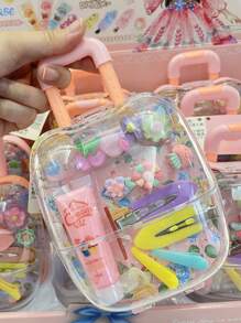 1pc New Princess Girls' Luggage Box, Diy Hair Clip Accessory Box, Handmade Pretend Play Gift Box, Hair Clip & Miscellany Storage Box - Multicolor - View 6