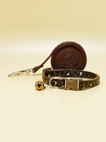 1 Pieza Collar Y Correa Para Gatos Conjunto De Color Café - Café integral - Ver 4