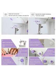 MÁQUINA DE COSER PORTÁTIL ELÉCTRICA MULTIFUNCIONAL CON LUZ LED - Blanco - Ver 4