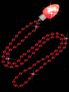 1 Miếng Thiết kế ban đầu Giáng sinh Dây chuyền Với Nhựa Kết cườm Đèn LED Vật rủ xuống , Đỏ  & Màu xanh lá Bóng đèn Hình dạng , Hoàn hảo Quà tặng lễ hội Đối với Cả hai Nam Và Nữ - Đỏ - Xem 5